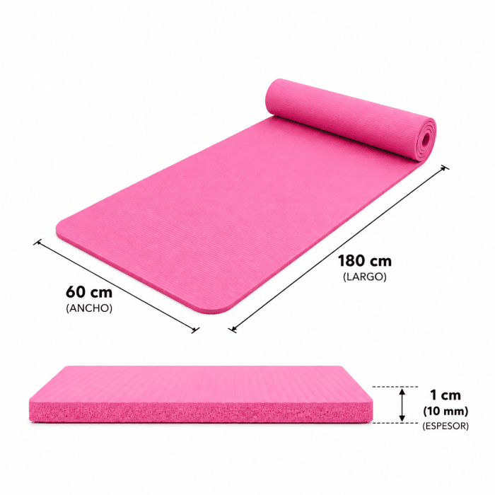 Colchoneta Yoga Mat 10mm Antideslizante + Bolsa y Correa | Esterilla Fitness Profesional - Vista 1 - Safe Sport Chile