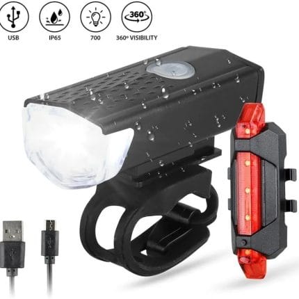 Pack Luces para Bicicleta Delantera y Trasera | Recargables USB con Múltiples Modos - Safe Sport Chile