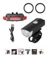 Pack Luces para Bicicleta Delantera y Trasera | Recargables USB con Múltiples Modos - Vista 1 - Safe Sport Chile