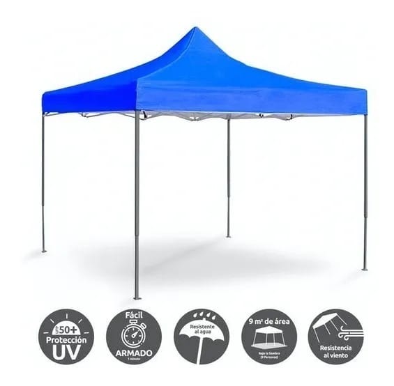 Toldo3x3 Toldo Plagable 3x3 Metalico Antioxidable Impermeable - Safe Sport Chile