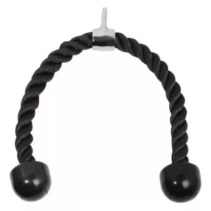 Cuerda Tríceps Crossfit 70cm Negra | Accesorio para Polea Gimnasio y Entrenamiento de Fuerza - Safe Sport Chile
