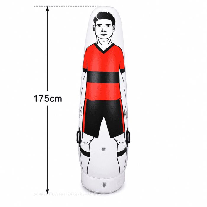 Barrera Inflable Fútbol Entrenamiento 175x50cm Roja | Obstáculo Profesional PVC con Base Rellenable