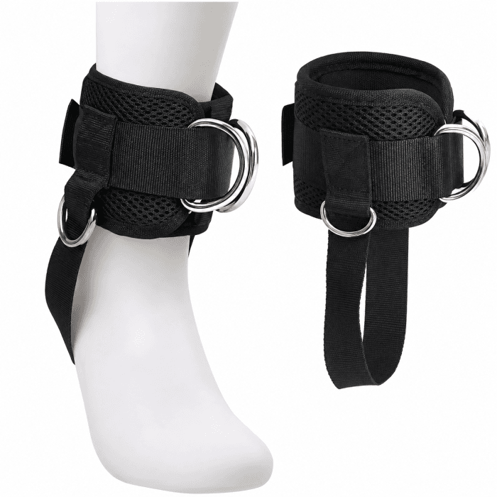 Par Tobilleras para Polea Negras con Pedal | Entrenamiento de Glúteos y Piernas - Vista 1 - Safe Sport Chile