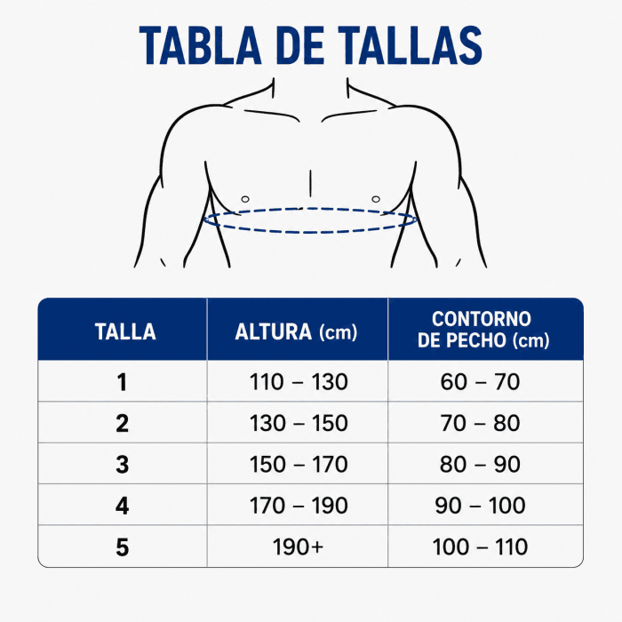 Protector de Pecho Taekwondo WTF | PU + EVA Doble Capa | Tallas 1 a 5 - Vista 2 - Safe Sport Chile