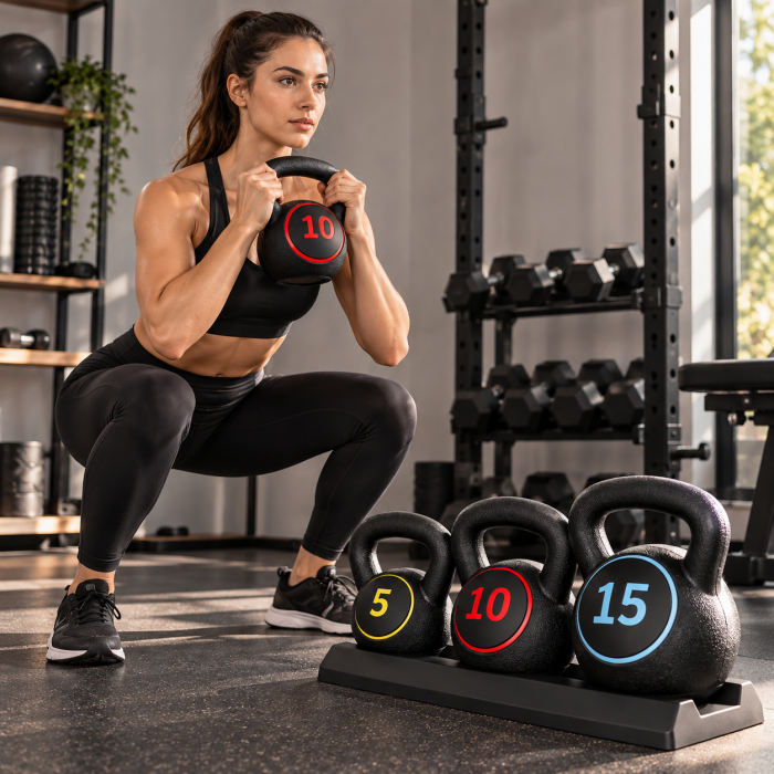 Juego de Pesas Rusas de Cemento 30 lb | Kettlebells Revestidas para Entrenamiento Funcional - Imagen 3