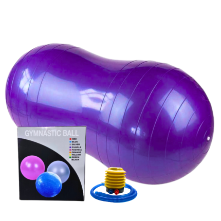 Pelota de yoga tipo maní morada (45×90 cm) - Safe Sport Chile