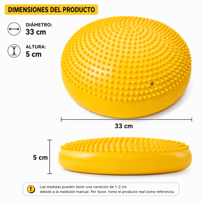 Media Esfera Inflable con Púas Para Equilibrio (Mini Bosu) | Incluye Inflador - Vista 2 - Safe Sport Chile