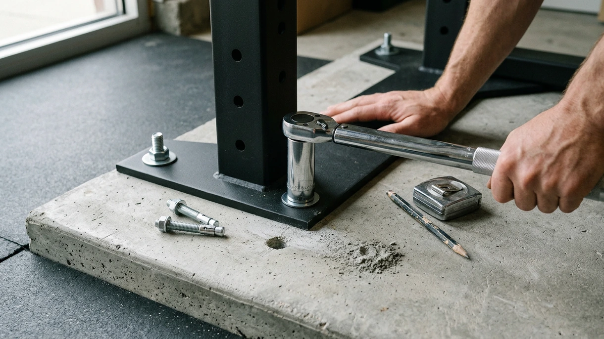 anclar rack a la pared y piso de concreto con pernos expansivos